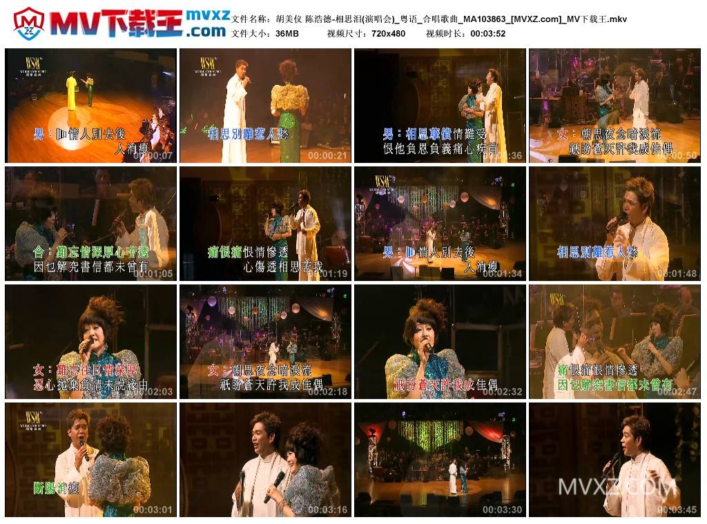 胡美仪 陈浩德-相思泪(演唱会)_粤语_合唱歌曲_MA103863